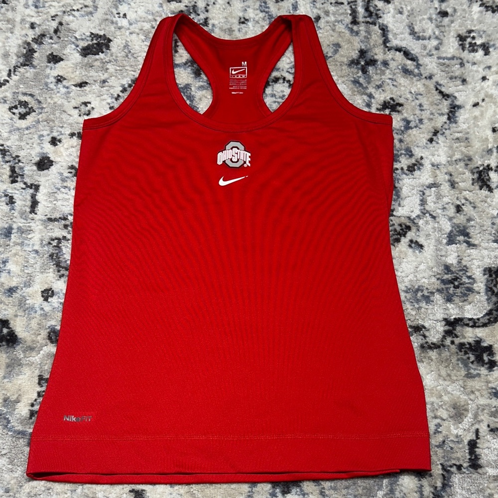Nike Ohio State Buckeyes Women’s Tank Top Medium Red Racerback Fit Dry Athletic